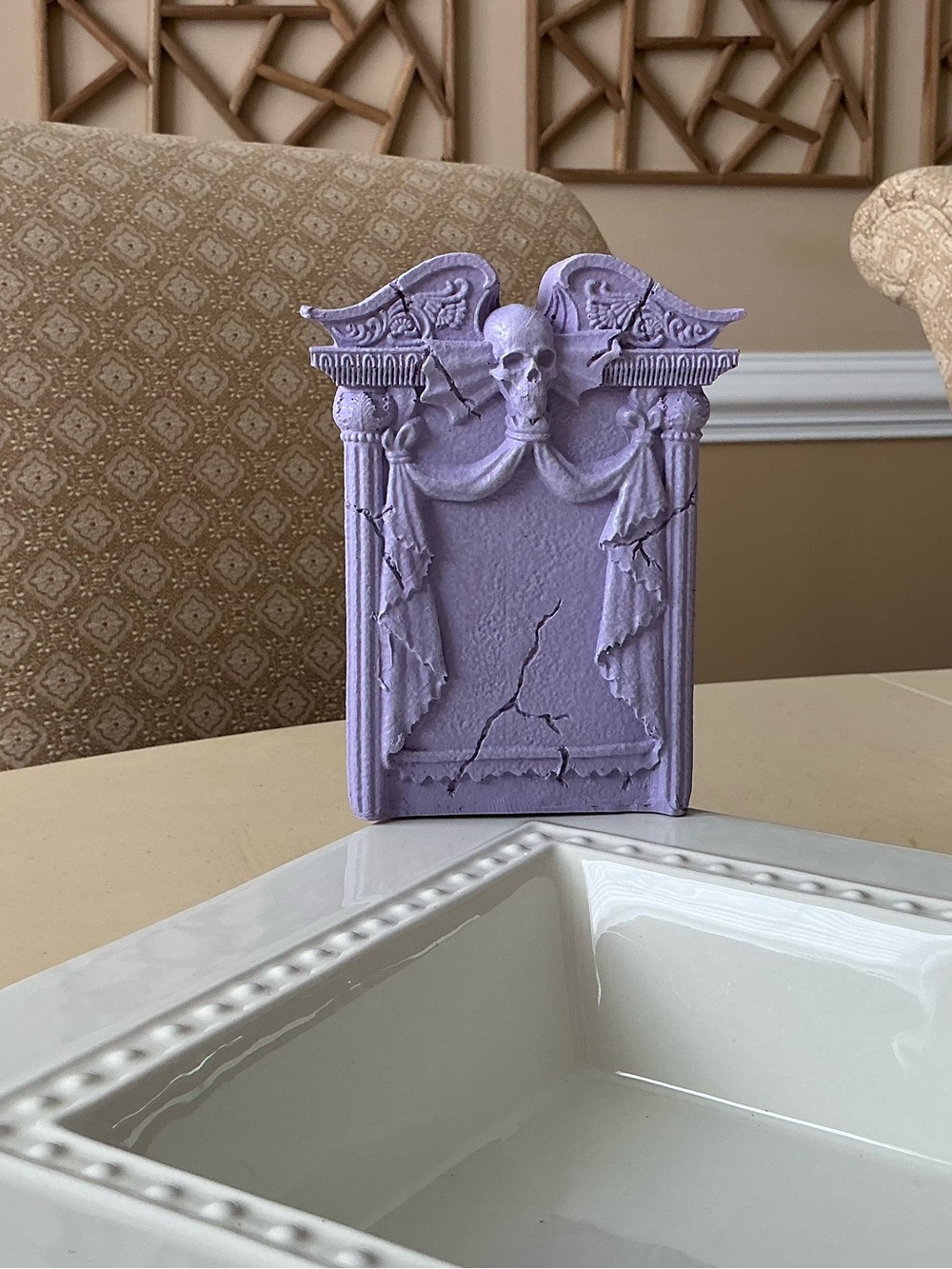 XL Purple Halloween Tombstone Platter Decoration 🎃